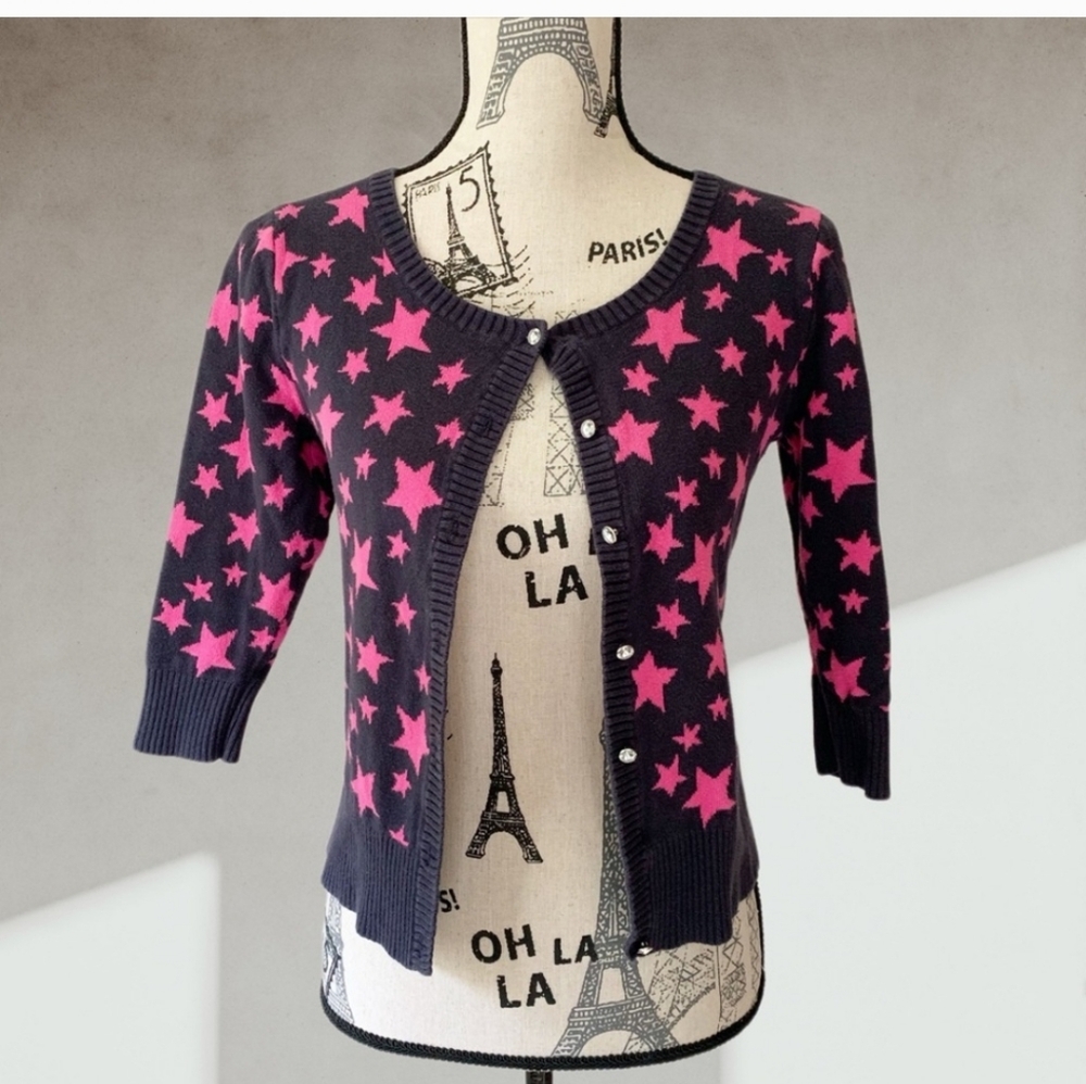 Smudge Cropped Sleeve Cardi - Picture 6 of 6